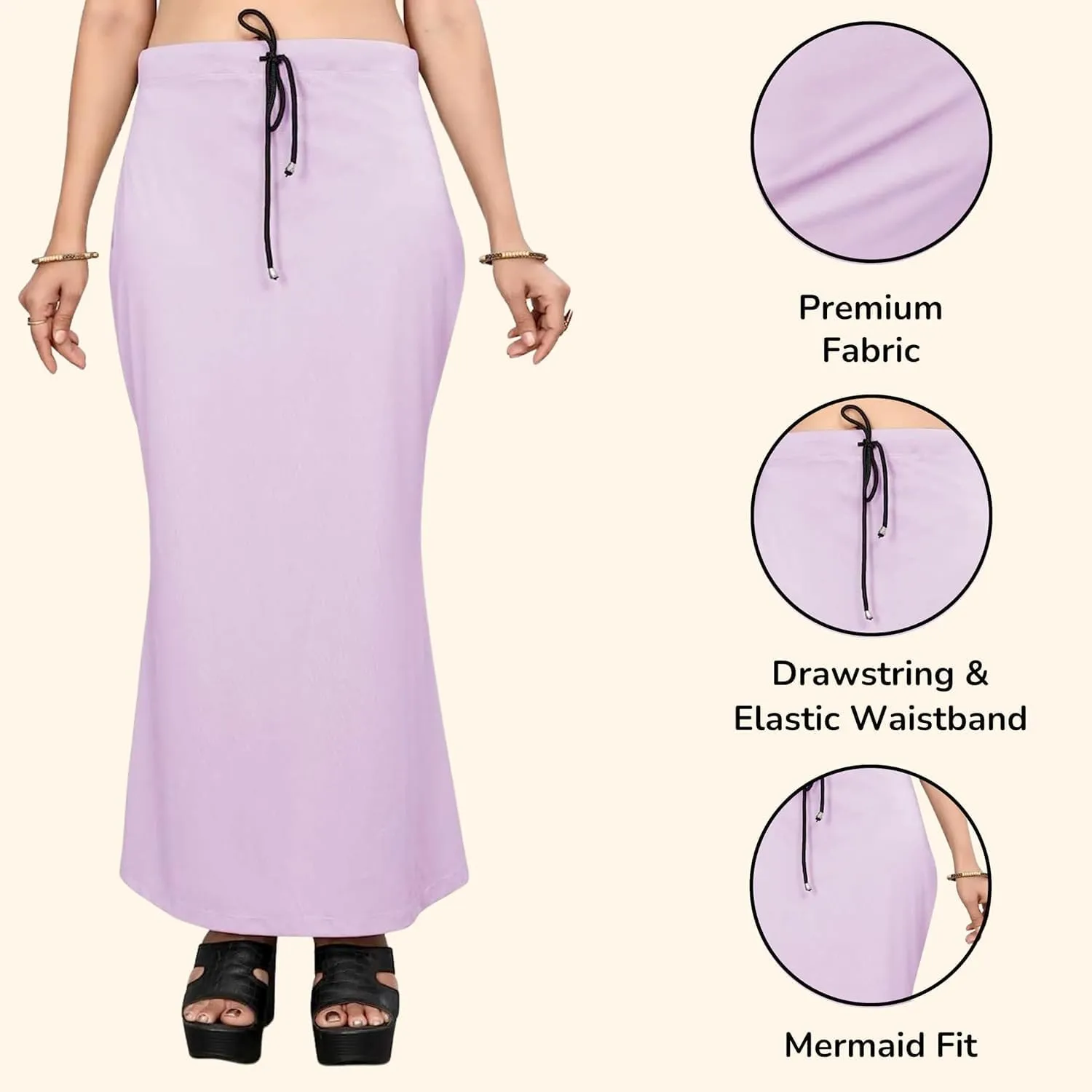 Smizzy Lycra Adjustable Indian Saree Shapewear for Women Petticoat Smooth Curve Peticote Innerwear for Ladies