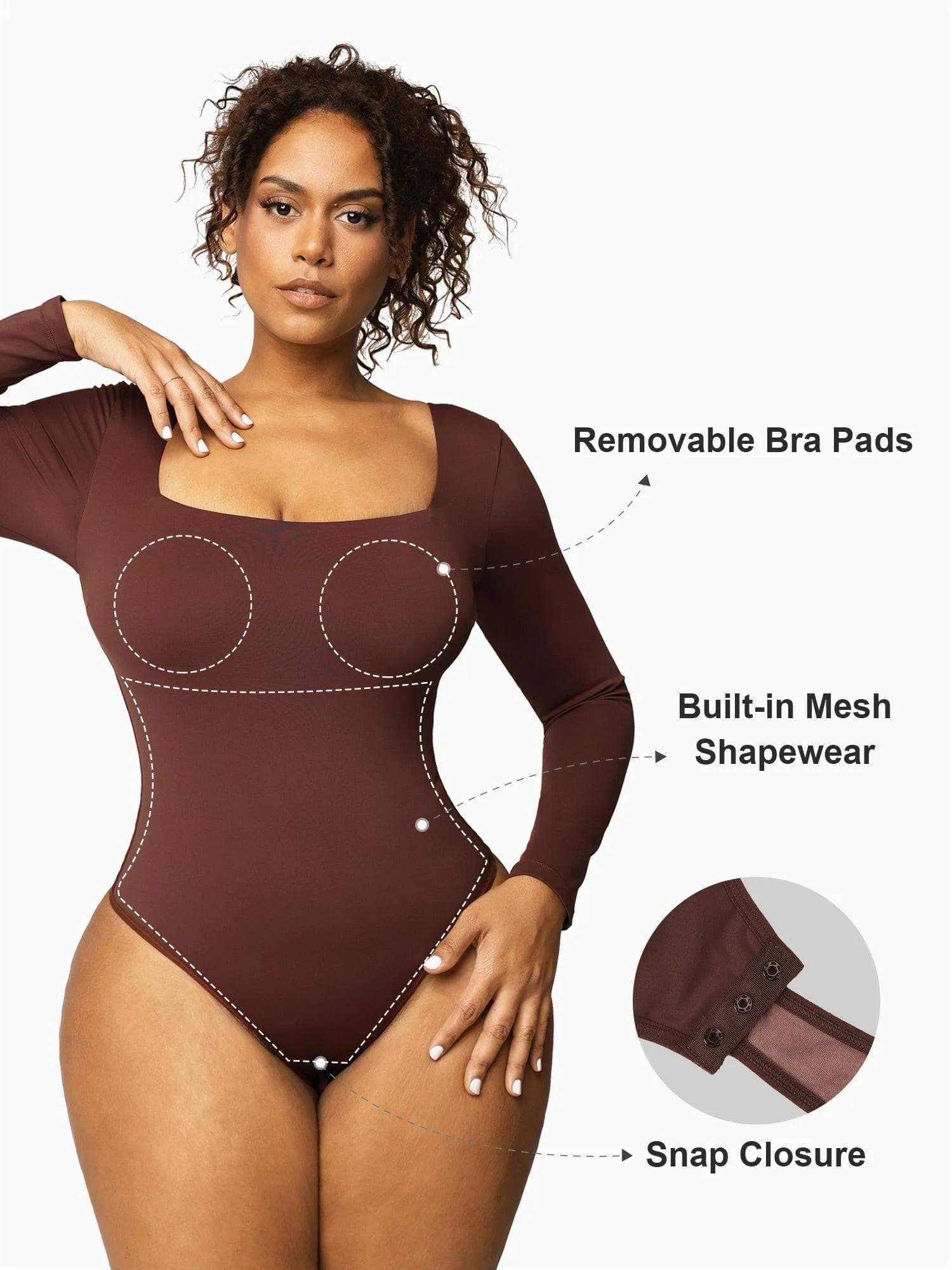 The Shapewear Bodysuits Square Neck Thong