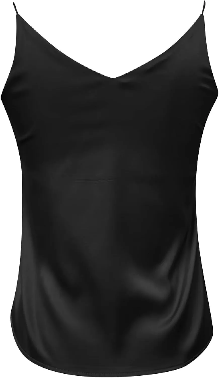 Women 2025 Fashion Silk Stain Tank Tops Summer Casual V Neck Sleeveless Blouse Camisole Slim Spaghetti Strap Cami