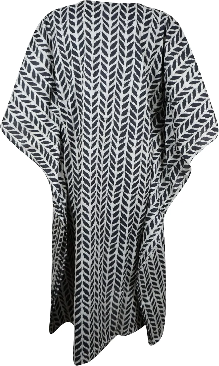 Womens Kaftan Midi Dress Cotton Printed Swim Coverup Summer Caftan S/M/L