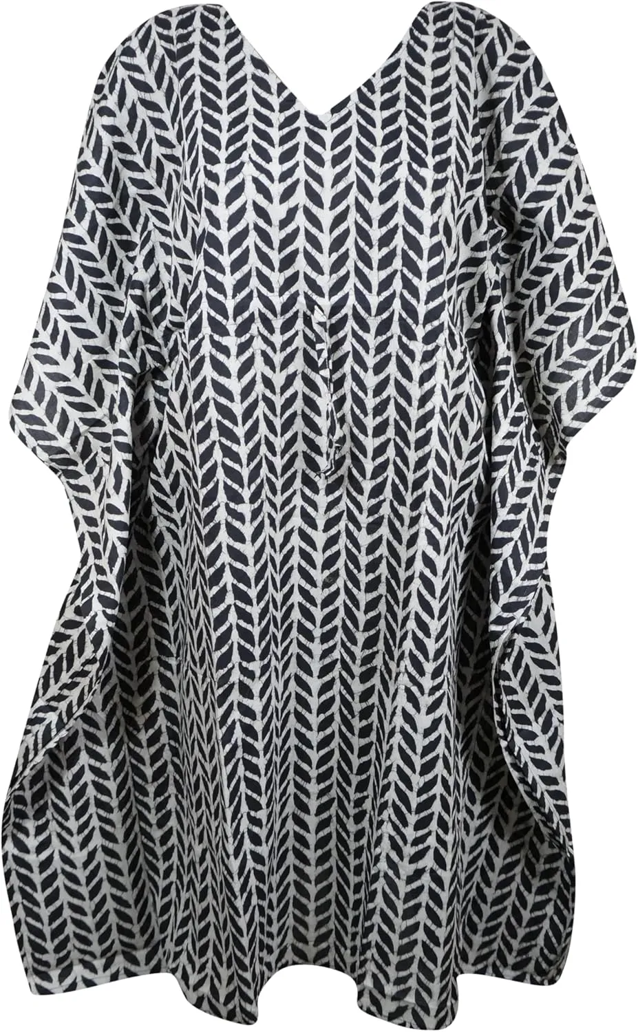 Womens Kaftan Midi Dress Cotton Printed Swim Coverup Summer Caftan S/M/L