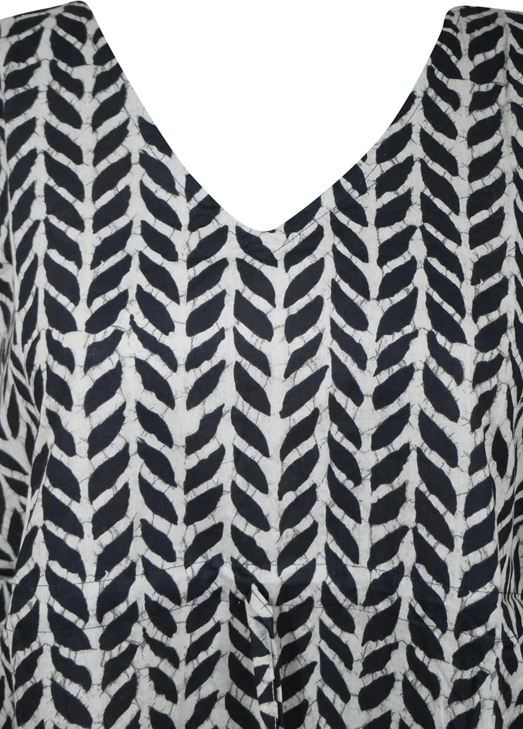 Womens Kaftan Midi Dress Cotton Printed Swim Coverup Summer Caftan S/M/L