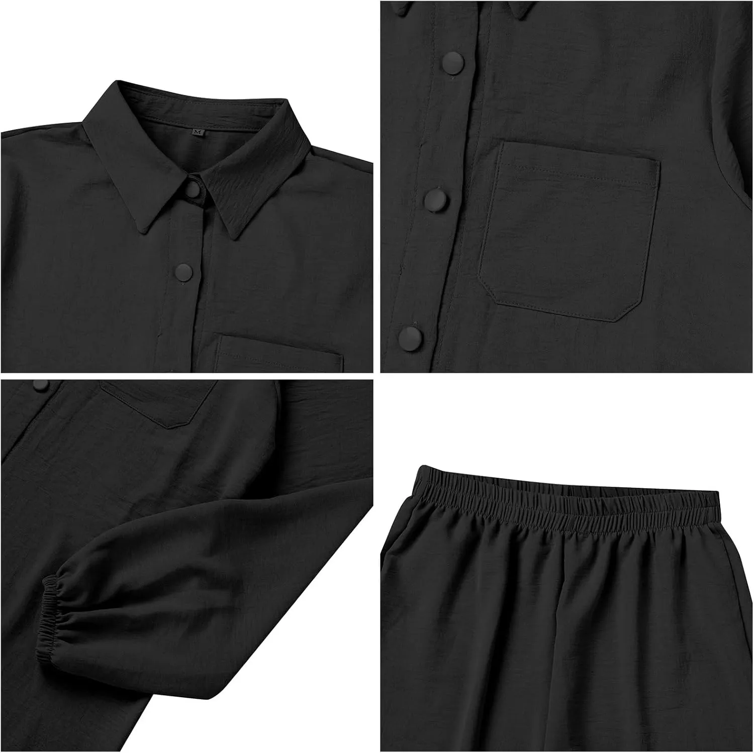 Women's Muslim 2 Pieces Sets Long Sleeve Button Down Shirt and Pants Abaya Casual Dress Dubai Outfits